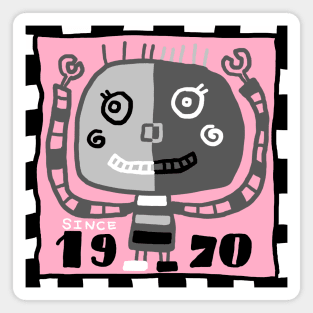 retro robot Magnet